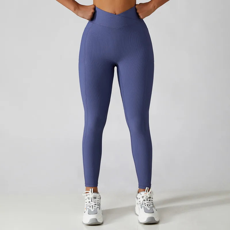 PASUXI Seamless Ribbed Workout Outfits for Women 2/4 Piece Sport Bra High Waist Shorts Yoga Leggings Sets Fitness Gym Clothing