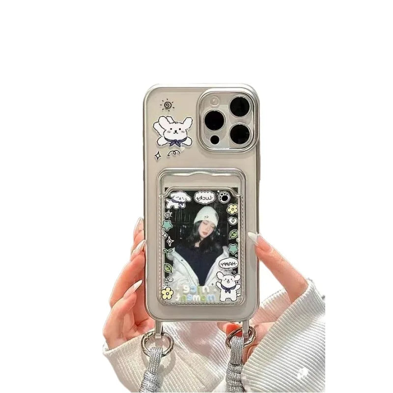 Good Luck Moment Puppy Phone case for Iphone15promaxmobile Phone case 13Card Holder1211lanyard15