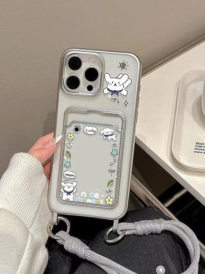 Good Luck Moment Puppy Phone case for Iphone15promaxmobile Phone case 13Card Holder1211lanyard15
