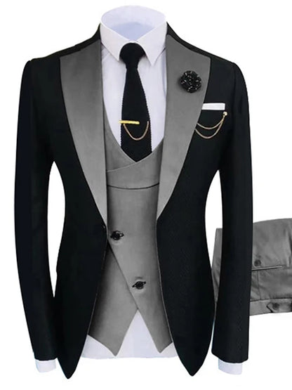 HD241 New Costume Homme Popular Clothing Party Luxury Stage Men's Suit Groomsmen Regular Fit Tuxedo 3 Piece Set