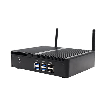 Cheap Fanless Mini PC HTPC N3150/N3160 2.08GHz Quad Core Dual RJ45 2*HD-MI 4xUSB 3.0 2xUSB 2.0 Linux Office Computer