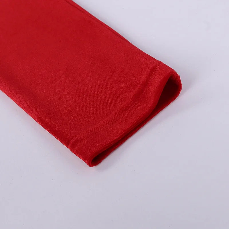 Sexy V Neck Long Sleeve High Split Long Maxi Dress Night Club Prom Wedding Party Dresses Women Evening Elegant Red Velvet Dress