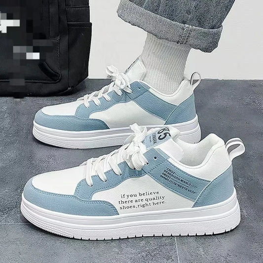 Wholesale   Men's Shoes New Breathable High Top  Men's Trendy  Little White Shoes Sports and Casual Board Shoes