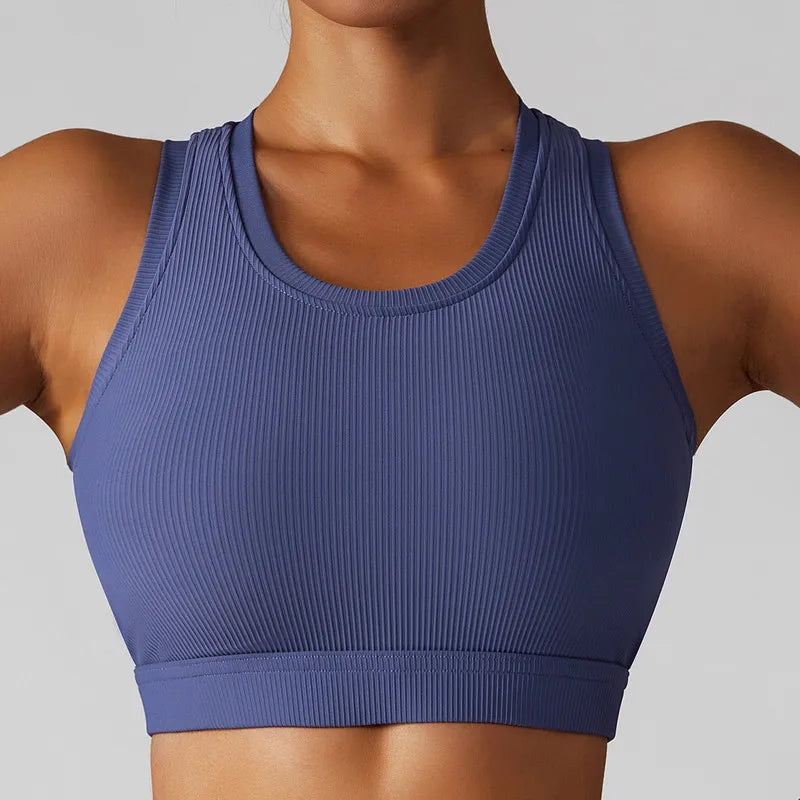 PASUXI Seamless Ribbed Workout Outfits for Women 2/4 Piece Sport Bra High Waist Shorts Yoga Leggings Sets Fitness Gym Clothing