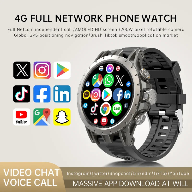 Big Screen Q85 Round Relogio Smartwatch 4G Sport Fitness Smart Watch Connects With Sim Card Camera Montre Intelligente