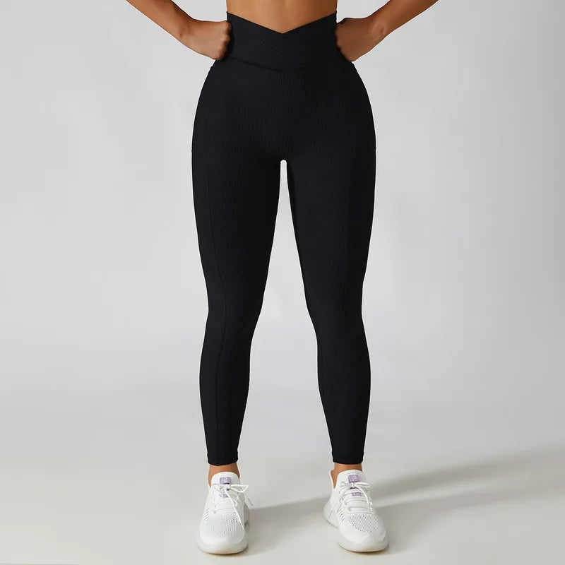 PASUXI Seamless Ribbed Workout Outfits for Women 2/4 Piece Sport Bra High Waist Shorts Yoga Leggings Sets Fitness Gym Clothing