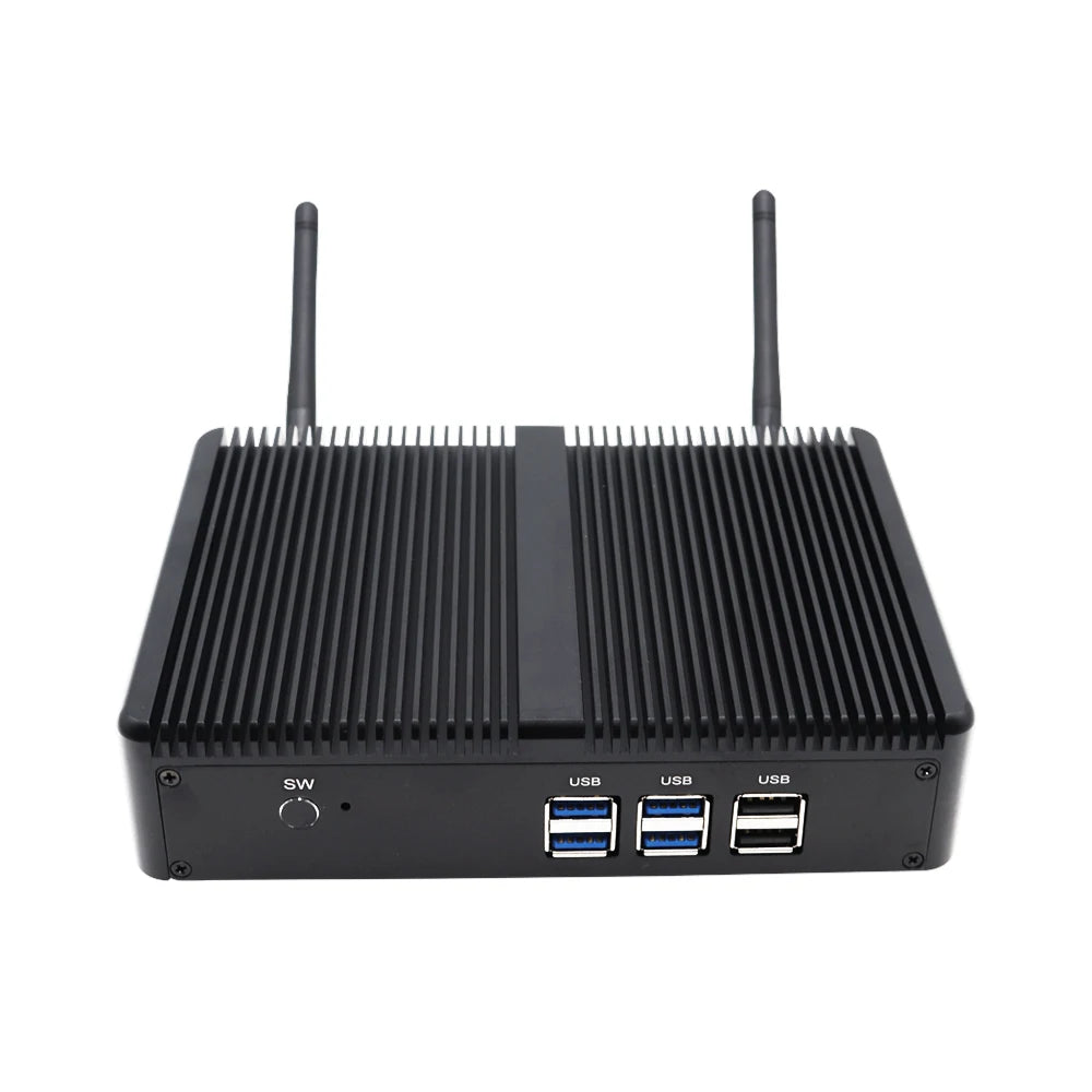 Cheap Fanless Mini PC HTPC N3150/N3160 2.08GHz Quad Core Dual RJ45 2*HD-MI 4xUSB 3.0 2xUSB 2.0 Linux Office Computer