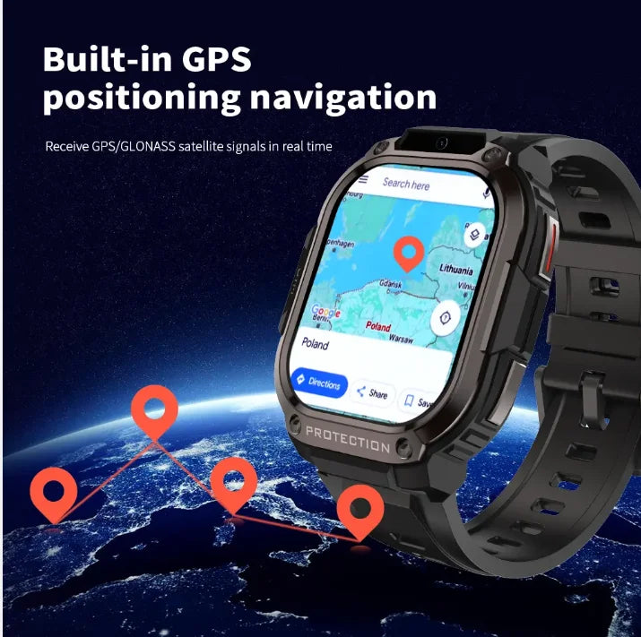4G Android DM63 Smart Watch for Men Women Netcom Sim Card Watch HD AMOLED Screen Front Camera Montre Intelligente Dial Call GPS