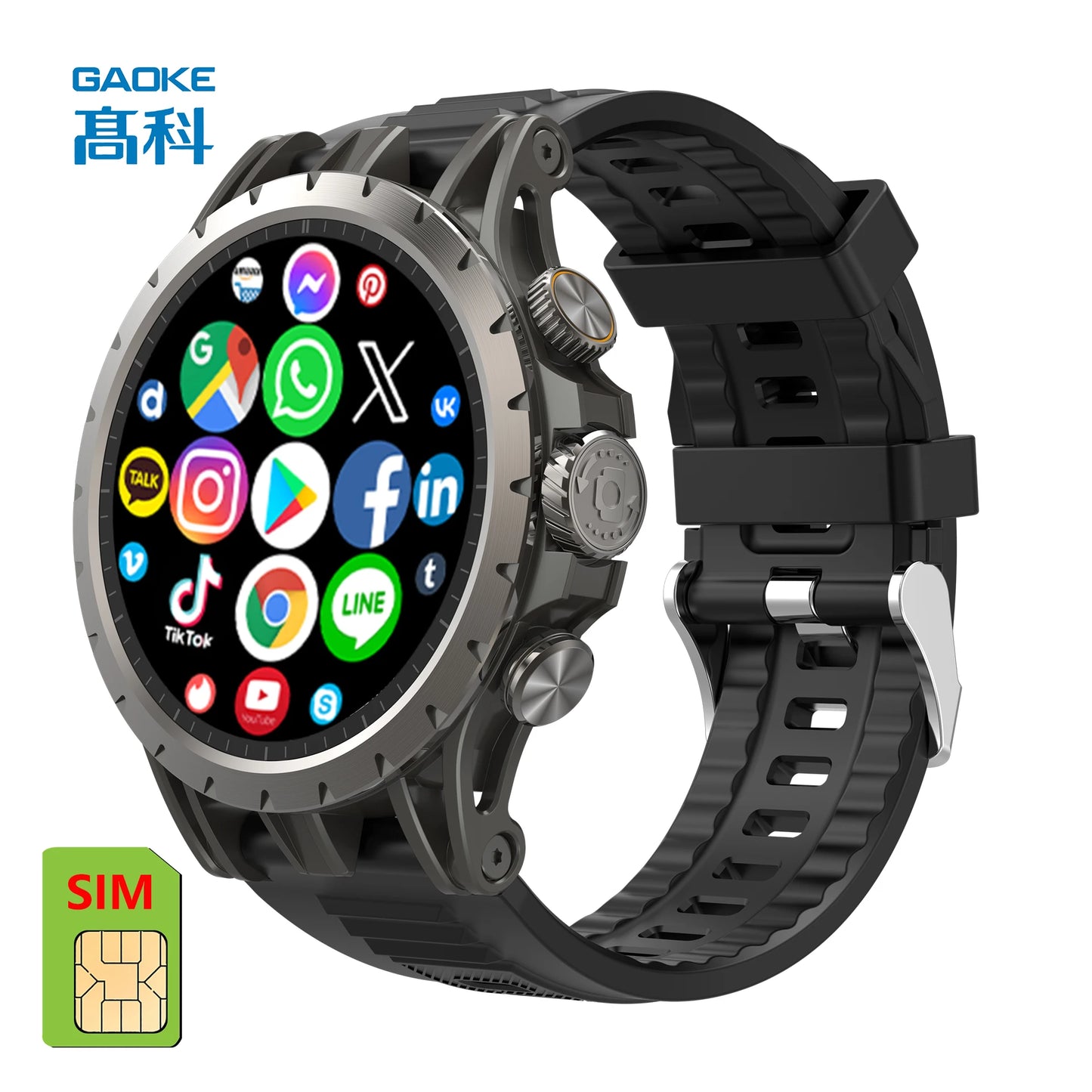 GAOKE Q85 Fashion Sports Fitness 4G Relojes Smart Watch Mens 2024 Big Screen Smartwatch Sim With Camera Montre Intelligente