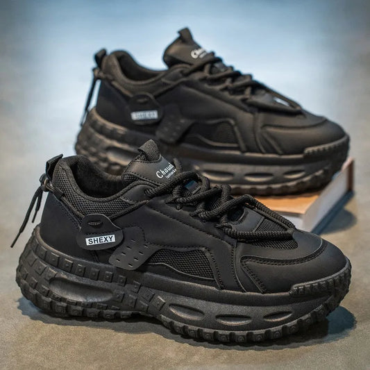 Big Size Spring Walking Style New Breathable High Top Shoes Versatile Men's Elevated Casual Shoes Sports Shoes