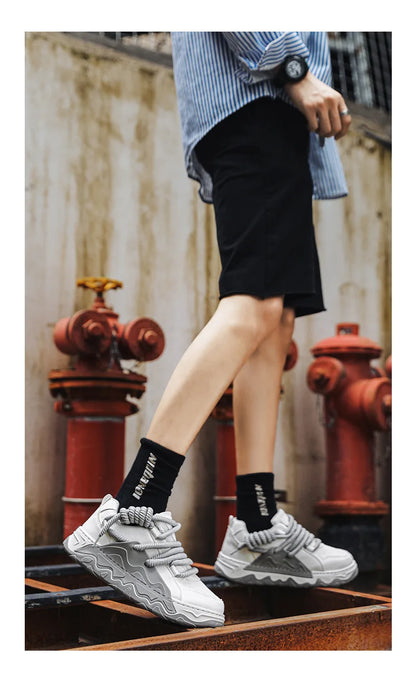 Men Casual Sneaker New Plush Lining White Sports Shoes Anti Slip Comfort Male Students Running Thick Soled Lace Up Shoes
