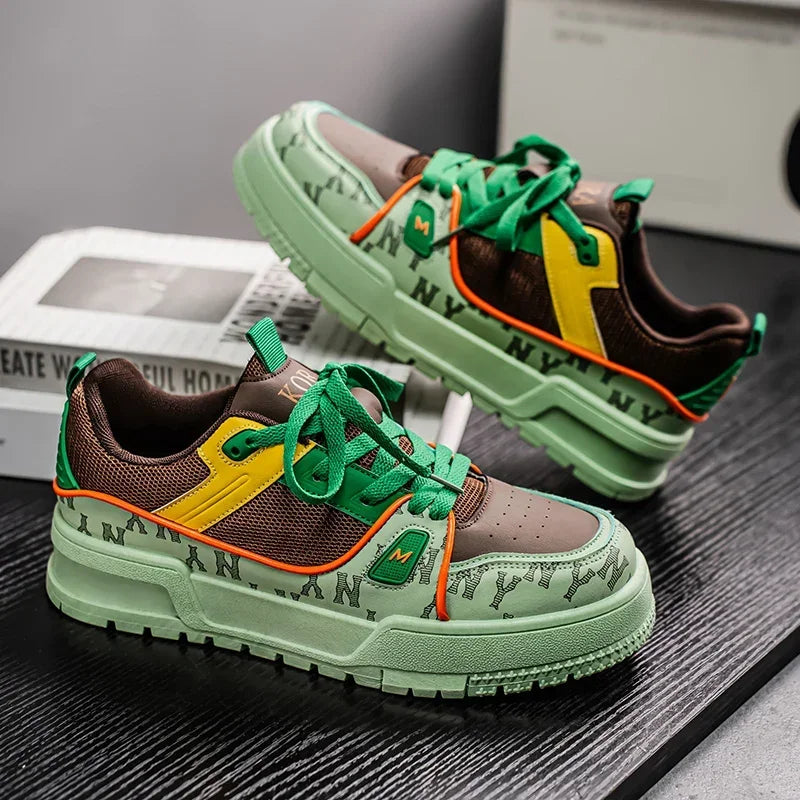 2025 New Spring Shoes for Men Thick Soles Increase Board Shoes All Casual Sports Shoes Fashion Trend Ins Men Board Shoes