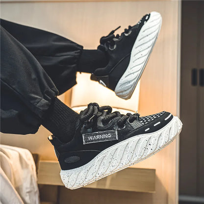 Chunky Men Canvas Sneakers Tennis Man Trend 2023 Casual Skateboarder Shoes Black Man Autumn Comfort Anti Slip Mens Footwear Rest
