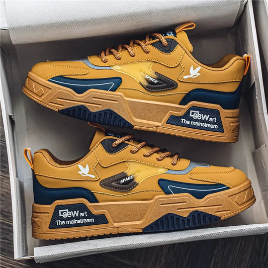 New Men's Leather Low-Top Fashion  Easiest for Match Running Shoes Men's Skateboard Shoes Suitable for Outdoor Sports