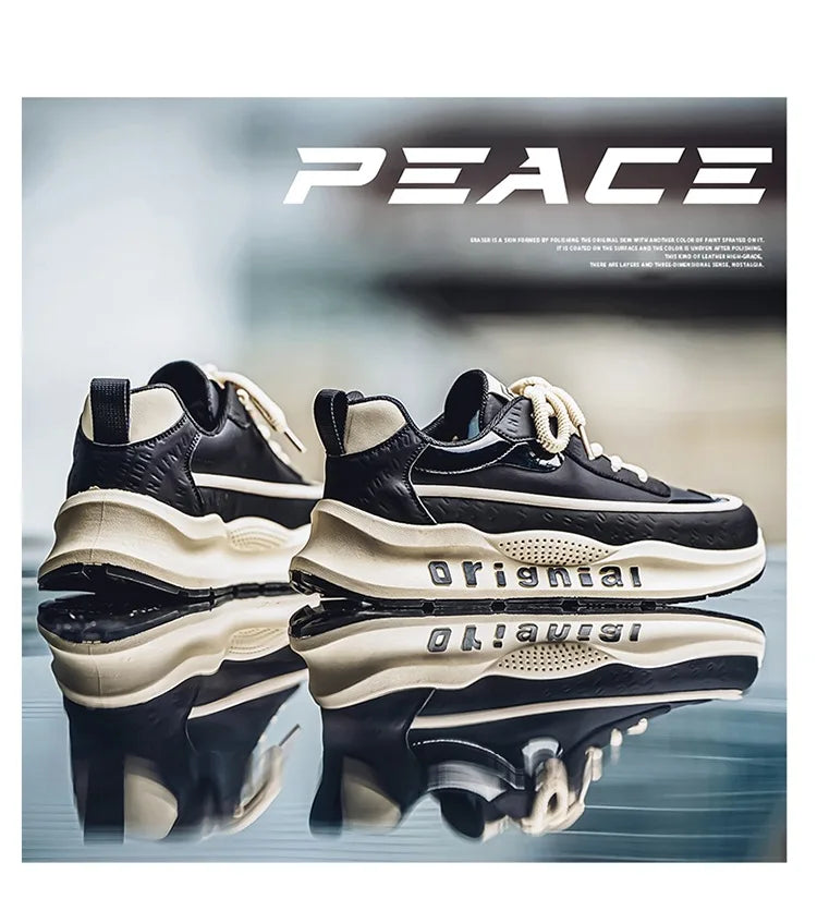 New Sneakers Men Wear Resistant Anti Slip Breathable Running Shoes Thick Soled Height Boosting Casual Shoes Zapatos Para Hombres