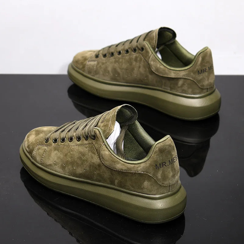 Sneakers Casual Plus Size 43 44 Women Men Designer Board Shoes Fashion Microfiber Leather Increased Internal Flat Platform Shoes