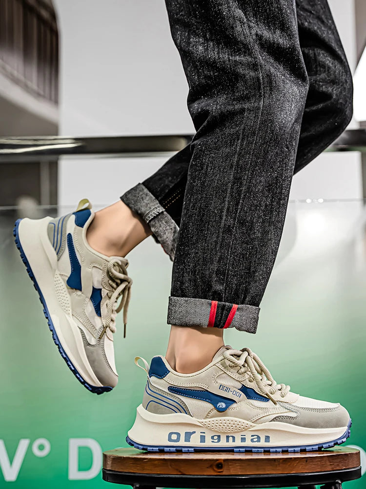 2025 spring men's new outdoor mesh sports shoes breathable comfortable soft sole casual shoes
