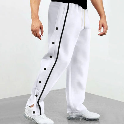 2024 Casual Sports Breasted Pants Men's Autumn New Button Loose Straight Drawstring Oversized Sweatpants Trousers Free shipping