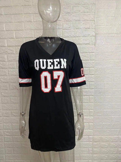 Fashion Women's Short Sleeve QUEEN 07 Printed T-Shirt Women 2025 Spring Summer T-Shirts Femme Clothing