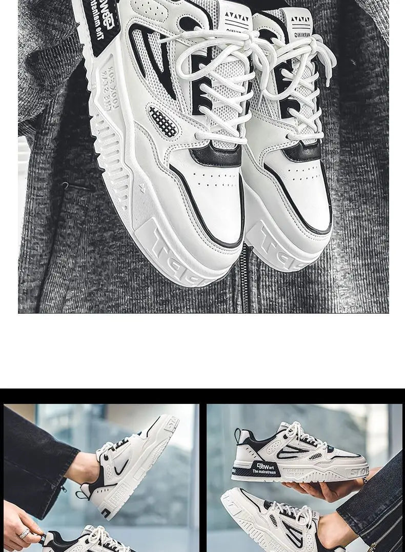 Mens Shoes Fashion Outdoor Casual Shoes Lace Up Platform Skateboard Shoe Training Shoes for Men Non Slip Sneaker Tenis Masculino