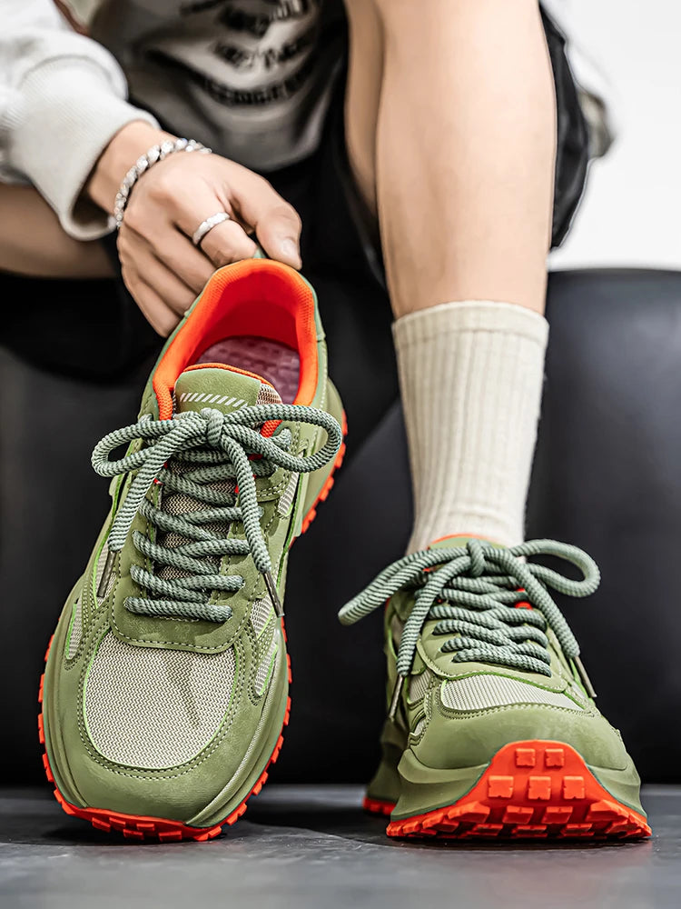 2025 spring men's new outdoor mesh sports shoes breathable comfortable soft sole casual shoes