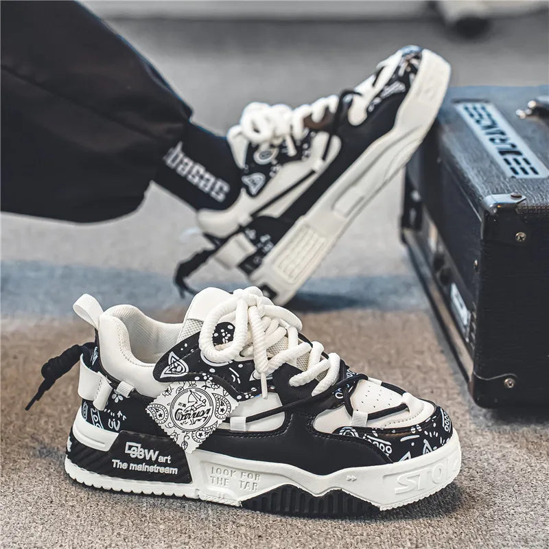 Men's Casual Board Shoes Thick sole Platform Height Increasing Shoes Korean version trend Board shoes Clunky Sneaker Dad Shoes