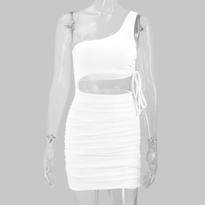 2025 Women's Clothing, Sexy Fashion Hollow Lace Up Pleated Night Club Party Dress Vestidos Plus Size 9XL 8XL 7XL 6XL XXXXXL