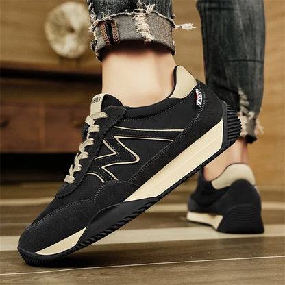 Sneakers Casual Mens Designer Retro Running Shoes Fashion Microfiber Leather Fabric Breathable Increased Internal Platform Shoes