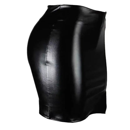 Sexy High Waist Wrapped Hip Leather Skirt for Women Comfortable Bla Sle 2024 Autumn Season Other Material 00%
