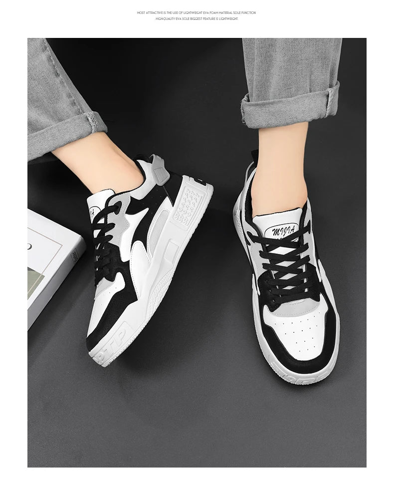 Men's thick soled casual shoes breathable non slip Four Seasons soft soled outdoor walking shoes flat shoes sports board shoes