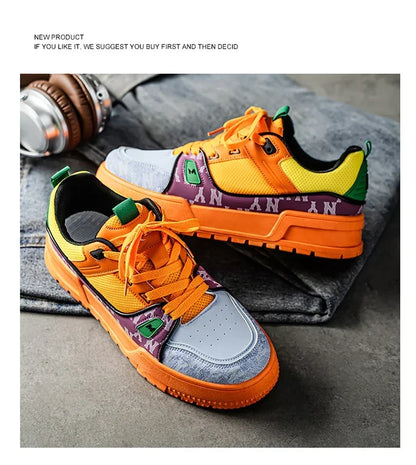 2025 New Spring Shoes for Men Thick Soles Increase Board Shoes All Casual Sports Shoes Fashion Trend Ins Men Board Shoes