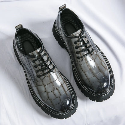 Derby Thick soled Men's Shoes Trendy British style Leisure Outdoor Fashion Party Plus Size Daily office youth leather shoes