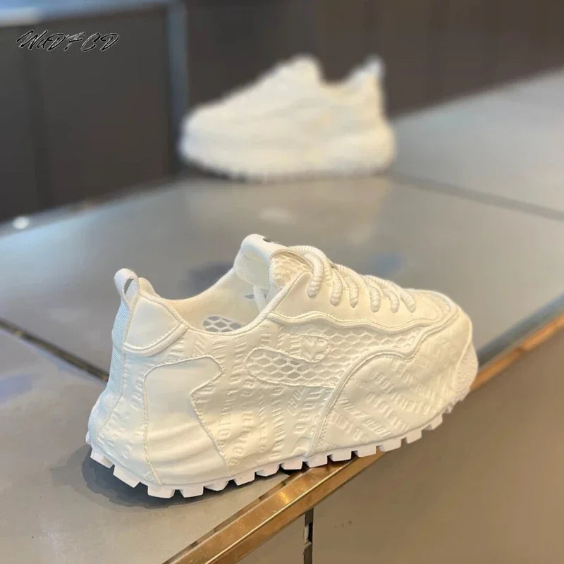 Chunky Sneaker Men Designer Cover Bottom Board Shoes Fashion Casual Mesh Breathable Increased Internal Flat Platform Sport Shoes