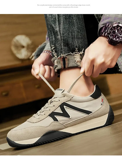 Sneakers Casual Mens Designer Retro Running Shoes Fashion Microfiber Leather Fabric Breathable Increased Internal Platform Shoes