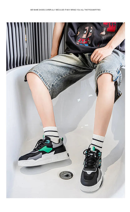 Men's Casual Sports Shoes Low-Top Fashion Trend Mesh Men Skateboard Shoes New 2025 Summer Outdoor Sports Shoes Tenis Masculino