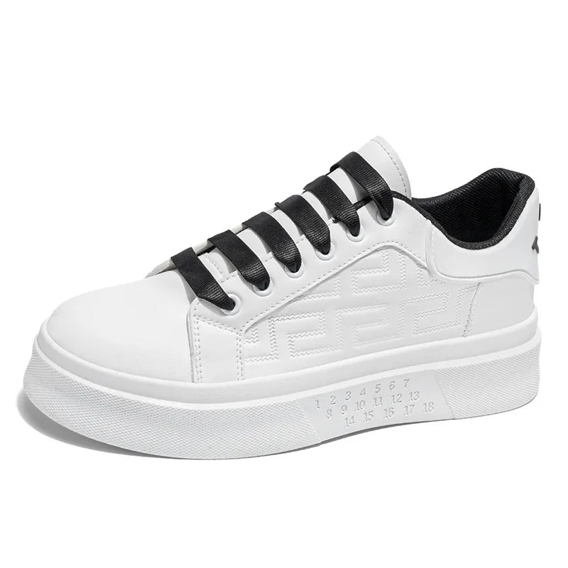 2025 Men's Breathable White Sneakers - Thick-Soled Casual Shoes, Comfortable Walking Shoes for Spring