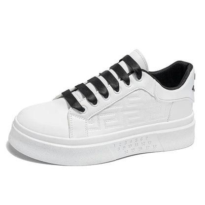 2025 Men's Breathable White Sneakers - Thick-Soled Casual Shoes, Comfortable Walking Shoes for Spring