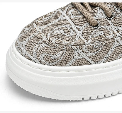 Sneakers Men New Fashion Prints Men's Platform Canvas Shoes Low Top Designer Casual Loafers Flat Vulcanized Shoes Men Footwear