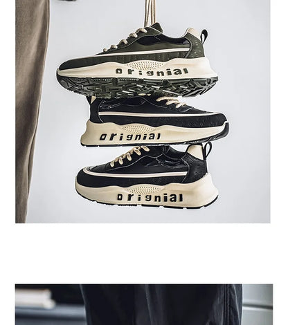 New Sneakers Men Wear Resistant Anti Slip Breathable Running Shoes Thick Soled Height Boosting Casual Shoes Zapatos Para Hombres