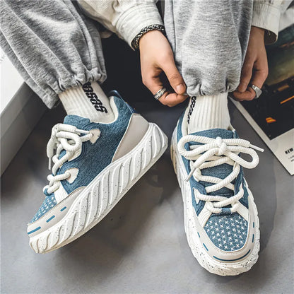 Chunky Men Canvas Sneakers Tennis Man Trend 2023 Casual Skateboarder Shoes Black Man Autumn Comfort Anti Slip Mens Footwear Rest