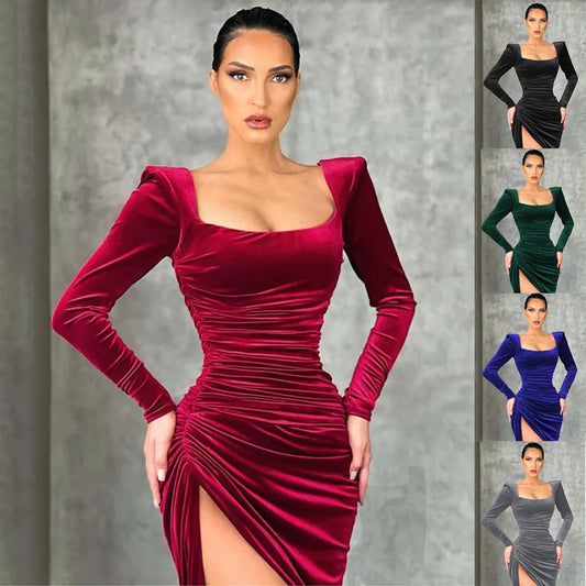 Dress Women Summer 2022 Women Europe New Split Sense Pure Color Led High Waist Dresses Casual Vestidos OLNAL8752