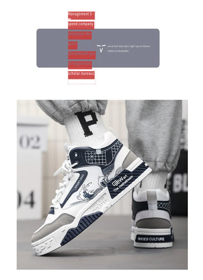 High-Top Men Casual Shoes Fashion Non-Slip Men Sneakers Breathable Lace Up Walking Shoes Male Flat Tenis Shoes Zapatillas Hombre
