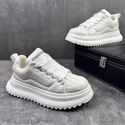 Men's Sneakers Chunky Sneaker 2025Fashion Designer Shoes Man Casual Leather Increased Internal Platform Board Shoes Outdoor Shoe