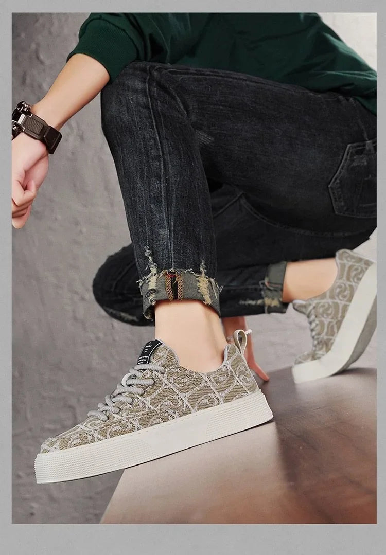 2025 Summer Men's Shoes New Breathable Canvas Shoes Men's Trend Versatile Sports Shoes Casual Shoes Board Shoes Trendy Shoes