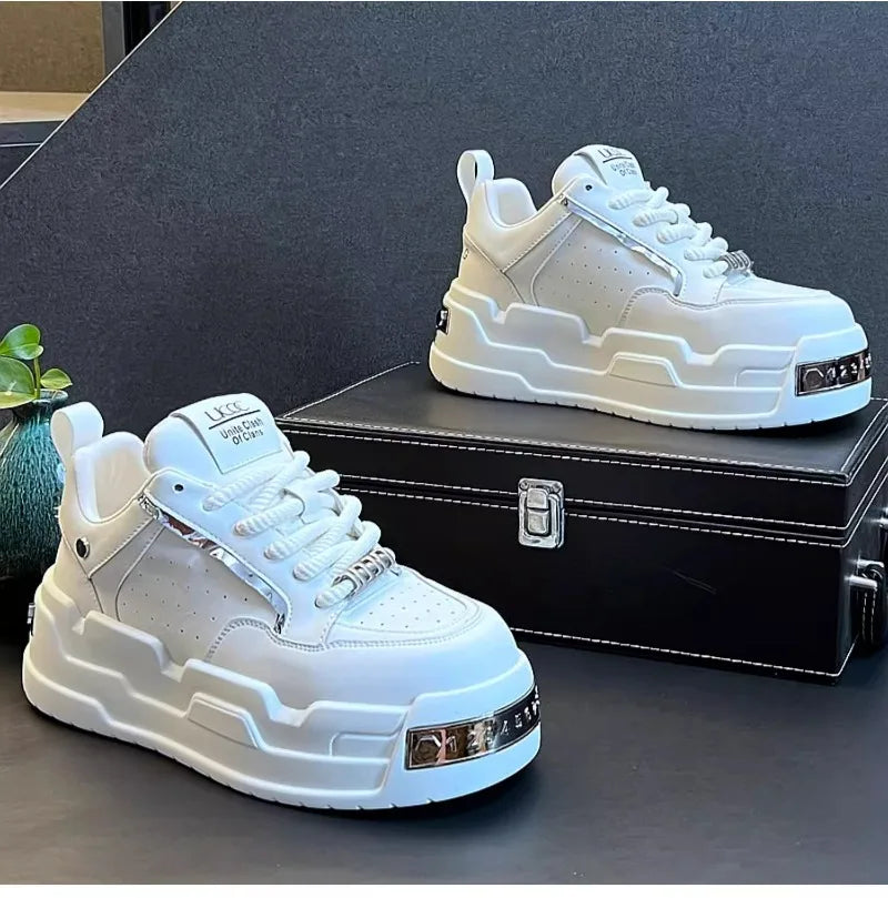New Arrival Men Fashion Personalized and Trendy Yellow Shoes Spring Autumn Luxury Designer Metal Decoration Chunky Sneakers
