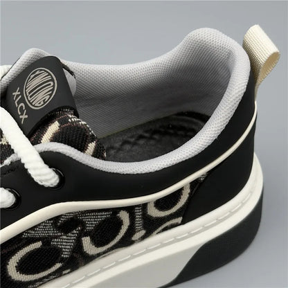 Luxury Designer Britain Men's Lace Up Color-blocked Thick Bottom Causal Board Shoes Flats Moccasins Male Walking Sneakers