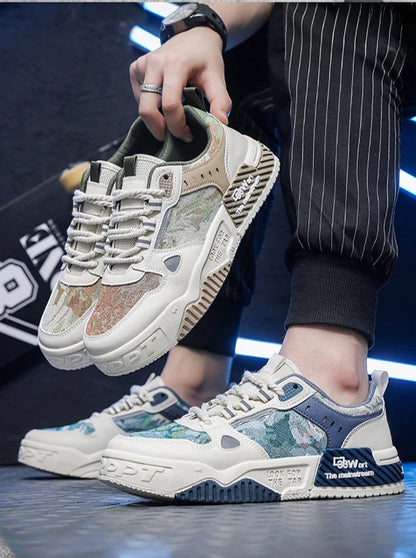 Spring and Autumn new breathable and comfortable shoes student trend versatile thick soled sports and leisure board shoes