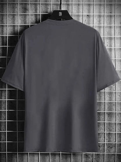Summer Men's Casual Large Creative Aircraft Pattern Printing Comfortable Sports Round Neck Short Sleeve T-shirt