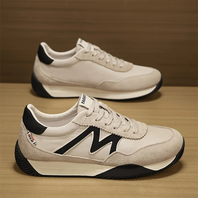 Sneakers Casual Mens Designer Retro Running Shoes Fashion Microfiber Leather Fabric Breathable Increased Internal Platform Shoes
