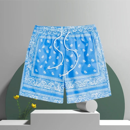 3D Printed Hawaiian Women's Quick Drying Sports Shorts  Casual Drawstring Waist Shorts Outdoor Men's Running Sports Shorts Moto